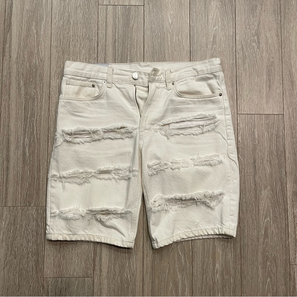 Cream Ripped Jorts